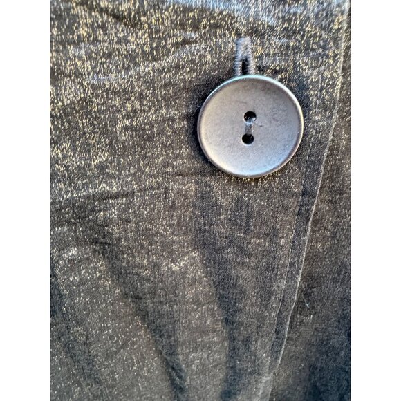 Urban Mango Black Shimmer Button-Up Jacket Tunic Evening Formal Lagenlook Artsy - Picture 11 of 11